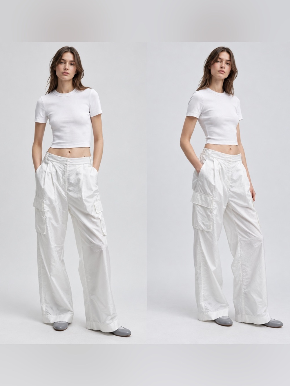 TIBI STELLA Crispy Nikon cargo wide leg pant